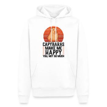 Capybaras machen glücklich Wasserschwein Spruch - Männer Premium Bio Hoodie - Weiß - Vorne - Nico (187cm)