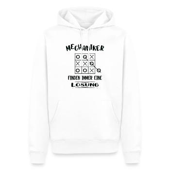 Mechaniker finden immer eine Lösung Kfz Werkstatt - Männer Premium Bio Hoodie - Weiß - Vorne - Nico (187cm)