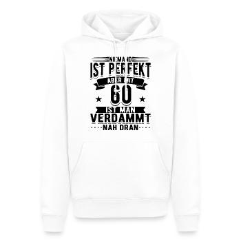 60 Geburtstag Mann - Männer Premium Bio Hoodie - Weiß - Vorne - Nico (187cm)