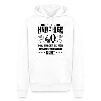40 Geburtstag Mann - Männer Premium Bio Hoodie - Weiß - Vorne - Nico (187cm)