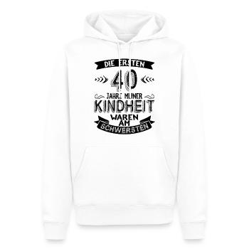 40 Geburtstag Mann - Männer Premium Bio Hoodie - Weiß - Vorne - Nico (187cm)