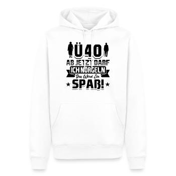 40 Geburtstag Mann - Männer Premium Bio Hoodie - Weiß - Vorne - Nico (187cm)