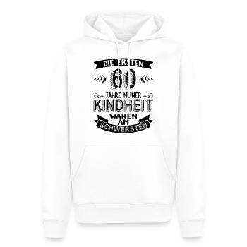 60 Geburtstag Mann - Männer Premium Bio Hoodie - Weiß - Vorne - Nico (187cm)