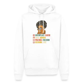 Vintage Juneteenth Femmes Noires American Pride - Sweat à capuche Premium bio Homme - blanc - Devant - Nico (187cm)