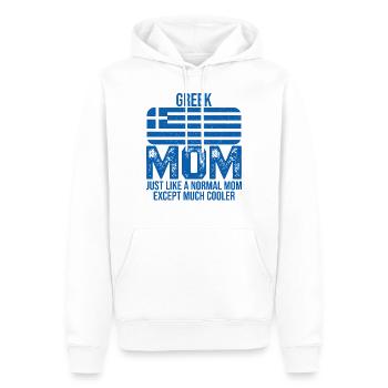 Greek Mom drapeau grec pour la fête des Mères - Sweat à capuche Premium bio Homme - blanc - Devant - Nico (187cm)