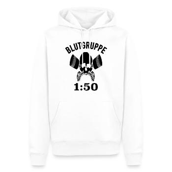 Motorrad Moped Blutgruppe 1:50 Benzin Gemisch Mofa - Männer Premium Bio Hoodie - Weiß - Vorne - Nico (187cm)