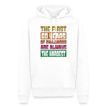 Härteste erste 60 Jahre - Lustiges Geschenk zum 60. Geburtstag - Männer Premium Bio Hoodie - Weiß - Vorne - Nico (187cm)