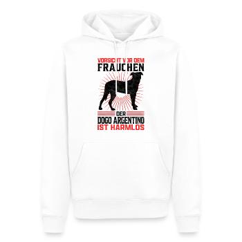 Dogo Argentino Frauchen Dogge Besitzerin Spruch - Männer Premium Bio Hoodie - Weiß - Vorne - Nico (187cm)