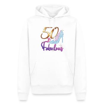50th Birthday - 50 & Fabulous Turning Fifty Bday - Men’s Premium Organic Hoodie - white - Front - Nico (187cm)