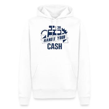 Ich kann mit deinem Cash umgehen - Kassierer Kasse - Männer Premium Bio Hoodie - Weiß - Vorne - Nico (187cm)