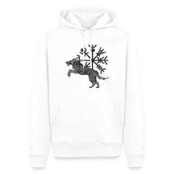 Wikinger Wolf Keltische Knoten Runen Kompass - Männer Premium Bio Hoodie - Weiß - Vorne - Nico (187cm)