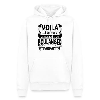 Boulanger Humour Boulangerie - Sweat à capuche Premium bio Homme - blanc - Devant - Nico (187cm)