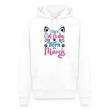 Real Cat Ladies Are Born In March, Birthday Women - Men’s Premium Organic Hoodie - white - Front - Nico (187cm)
