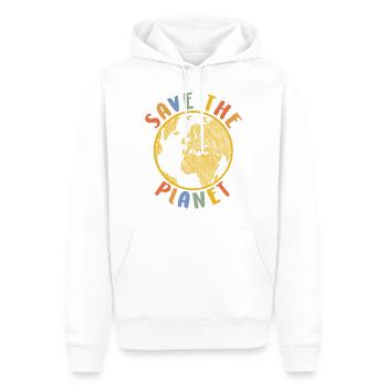 Save The Planet, Chemise environnementale, Save The - Sweat à capuche Premium bio Homme - blanc - Devant - Nico (187cm)