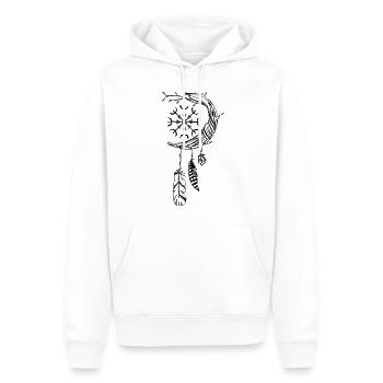 Symbole magique attrape-rêves avec des runes vikings - Sweat à capuche Premium bio Homme - blanc - Devant - Nico (187cm)