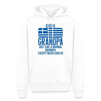 Greek Grandpa drapeau grec pour la fête des pères - Sweat à capuche Premium bio Homme - blanc - Devant - Nico (187cm)