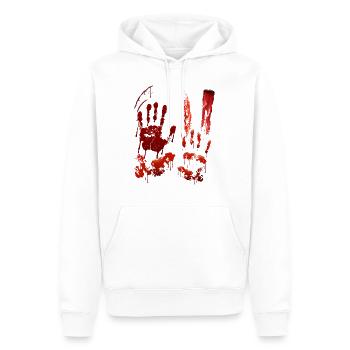 Blut Blutspritzer Halloween Kostüm Blutflecken - Männer Premium Bio Hoodie - Weiß - Vorne - Nico (187cm)