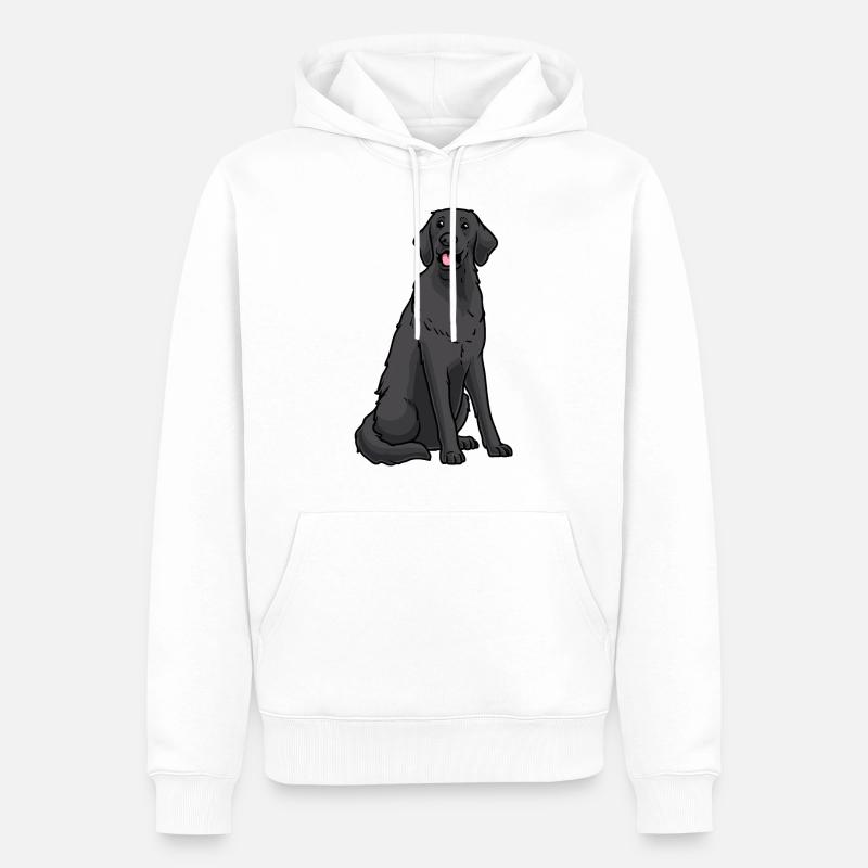 Plat Coated Retriever Chien - Sweat à capuche Premium bio Homme - blanc