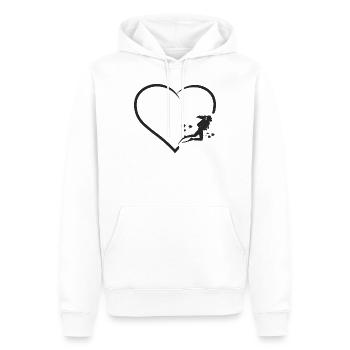 Scuba Diving Diver Girl Heart - Männer Premium Bio Hoodie - Weiß - Vorne - Nico (187cm)