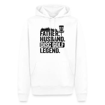 Vater Ehemann Disc Golf Legende Geschenk Vatertag - Männer Premium Bio Hoodie - Weiß - Vorne - Nico (187cm)