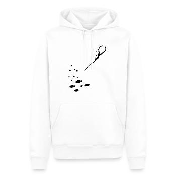 Pêche à la lance Apnée Plongée Freediving - Sweat à capuche Premium bio Homme - blanc - Devant - Nico (187cm)