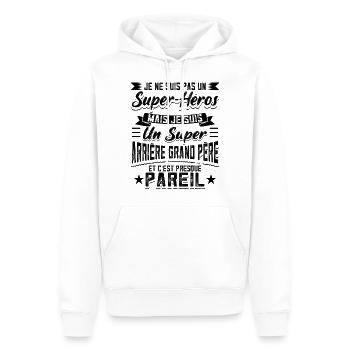 Arrière-grand-père Humour - Sweat à capuche Premium bio Homme - blanc - Devant - Nico (187cm)