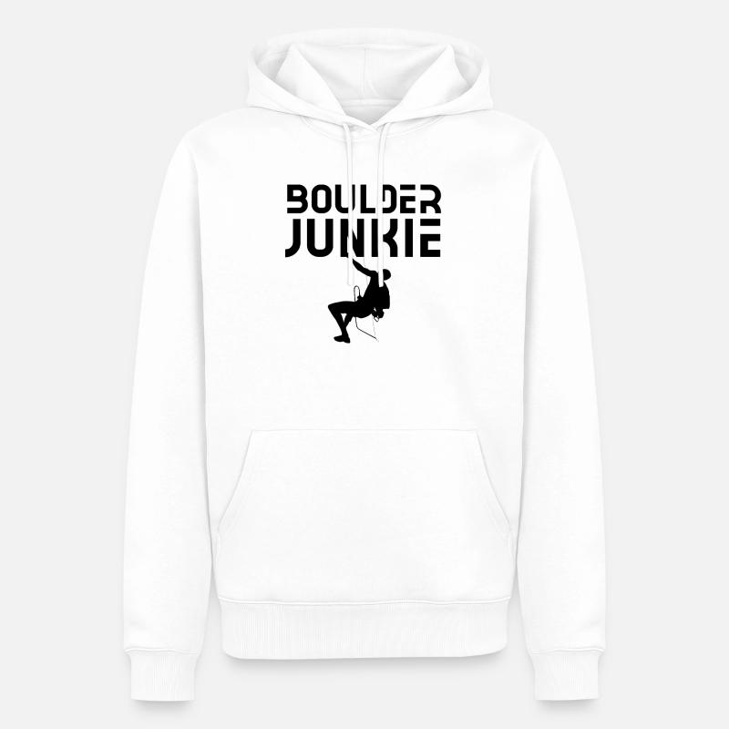 Boulder Junkie Bouldern Bouldererin Boulderer - Sweat à capuche Premium bio Homme - blanc