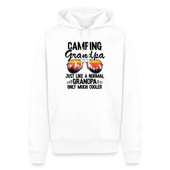 Camping Papy Campeur Grand-père Fête des Pères Caravane - Sweat à capuche Premium bio Homme - blanc - Devant - Nico (187cm)