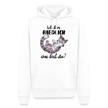 Ich bin niedlich, was bist du? Süße Chibi Katze - Männer Premium Bio Hoodie - Weiß - Vorne - Nico (187cm)