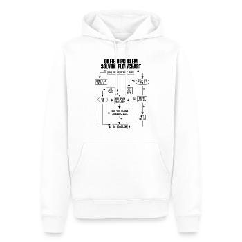 Pétrole problème Résolu Diagramme de la rivière Drôle Rauhneck - Sweat à capuche Premium bio Homme - blanc - Devant - Nico (187cm)