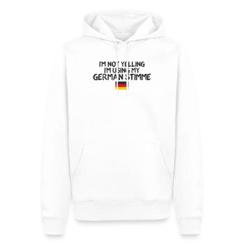 I'm Not Yelling German Stimme Deutscher Amerikaner - Männer Premium Bio Hoodie - Weiß - Vorne - Nico (187cm)
