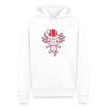 Noël Axolotl Noël Nicolas - Sweat à capuche Premium bio Homme - blanc - Devant - Nico (187cm)
