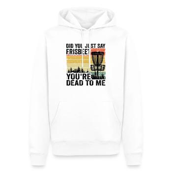 Disc Golf Sort Vintage Disc Golfer cadeau - Sweat à capuche Premium bio Homme - blanc - Devant - Nico (187cm)