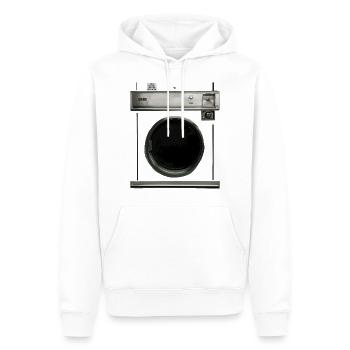 Rétro machine à laver costume carnaval Halloween blague - Sweat à capuche Premium bio Homme - blanc - Devant - Nico (187cm)