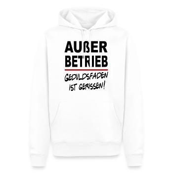 Lustig Sprüche Außer Betrieb Geduldsfaden gerissen - Männer Premium Bio Hoodie - Weiß - Vorne - Nico (187cm)