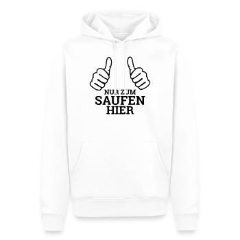 Nur Zum Saufen Hier Symbol - Männer Premium Bio Hoodie - Weiß - Vorne - Nico (187cm)