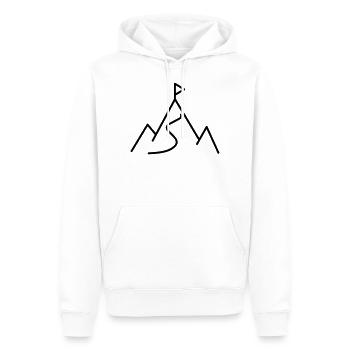 Montagne chemin drapeau symbole - Sweat à capuche Premium bio Homme - blanc - Devant - Nico (187cm)