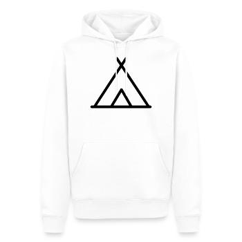 Symbol Tent Camping - Men’s Premium Organic Hoodie - white - Front - Nico (187cm)