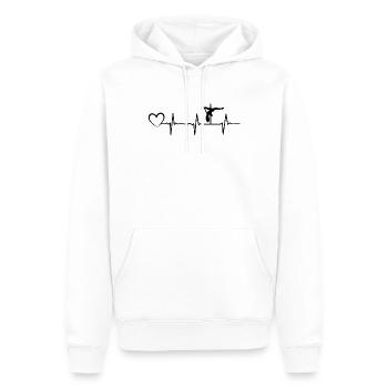 Pole Dance Heartbeat Heart Pole Dancing Silhouette - Men’s Premium Organic Hoodie - white - Front - Nico (187cm)