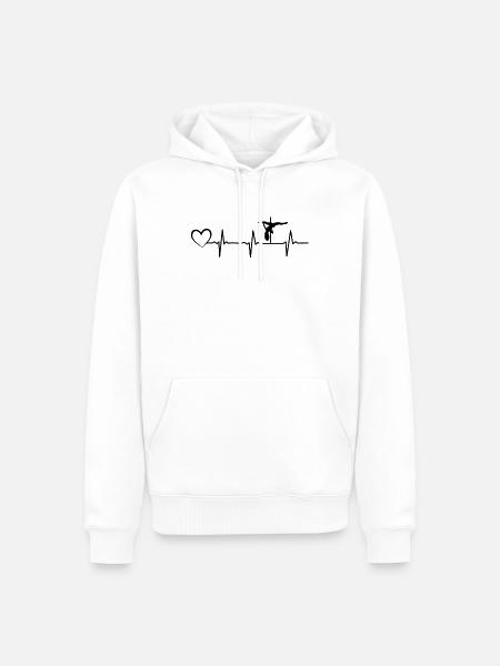 Pole Dance Heartbeat Heart Pole Dancing Silhouette - Men’s Premium Organic Hoodie - white