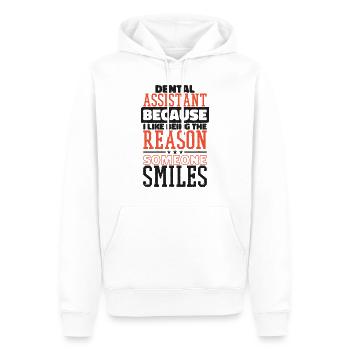 Dentiste Dentiste Dents Dents Brosse à dents Médecine - Sweat à capuche Premium bio Homme - blanc - Devant - Nico (187cm)