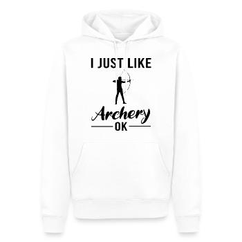 Tir à l’arc Archer Arc-en-ciel Adage cool - Sweat à capuche Premium bio Homme - blanc - Devant - Nico (187cm)