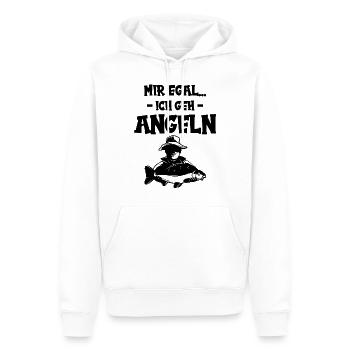 Mir egal angeln - Männer Premium Bio Hoodie - Weiß - Vorne - Nico (187cm)