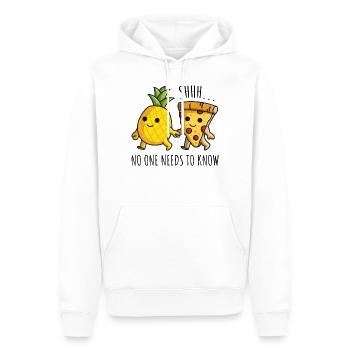 Pizza Hawaï Ananas Pizza Il n’y a pas besoin de - Sweat à capuche Premium bio Homme - blanc - Devant - Nico (187cm)