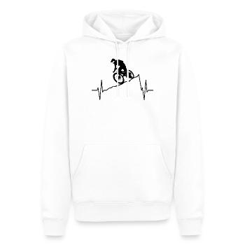 Downhill Mountainbiking Herzschlag Linie Geschenk - Männer Premium Bio Hoodie - Weiß - Vorne - Nico (187cm)