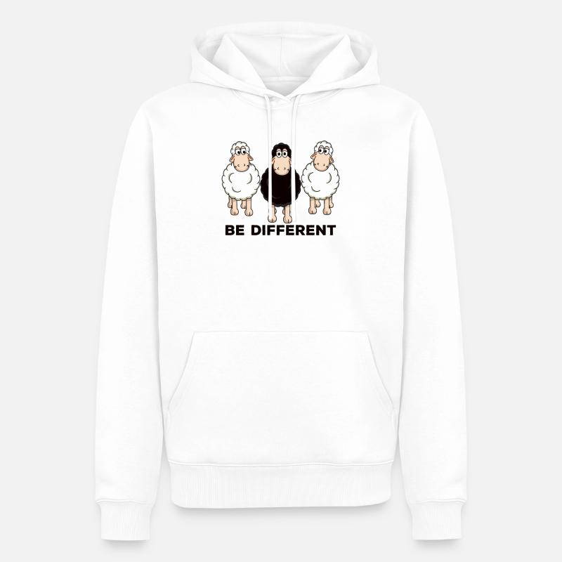 Schaf Schafe Be different Geschenk - Männer Premium Bio Hoodie - Weiß