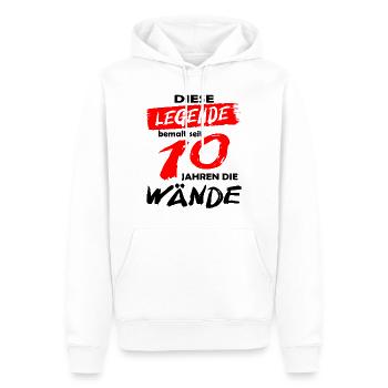 Legende bemalt 10 Jahre Wände - Maler & Lackierer - Männer Premium Bio Hoodie - Weiß - Vorne - Nico (187cm)