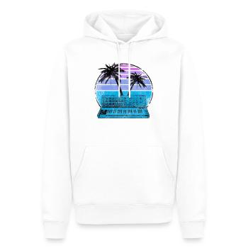 Synthétiseur analogique Synthwave Vintage Retrowave - Sweat à capuche Premium bio Homme - blanc - Devant - Nico (187cm)