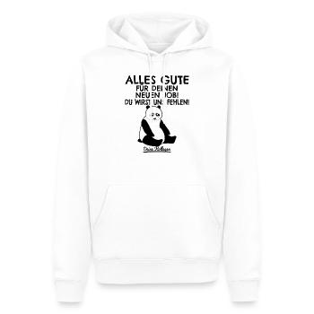 Jobwechsel Neuer Job Abschied Abschiedsgeschenk - Männer Premium Bio Hoodie - Weiß - Vorne - Nico (187cm)