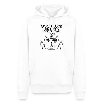 Changement d’emploi Nouvel emploi Adieu Cadeau d’adieu - Sweat à capuche Premium bio Homme - blanc - Devant - Nico (187cm)